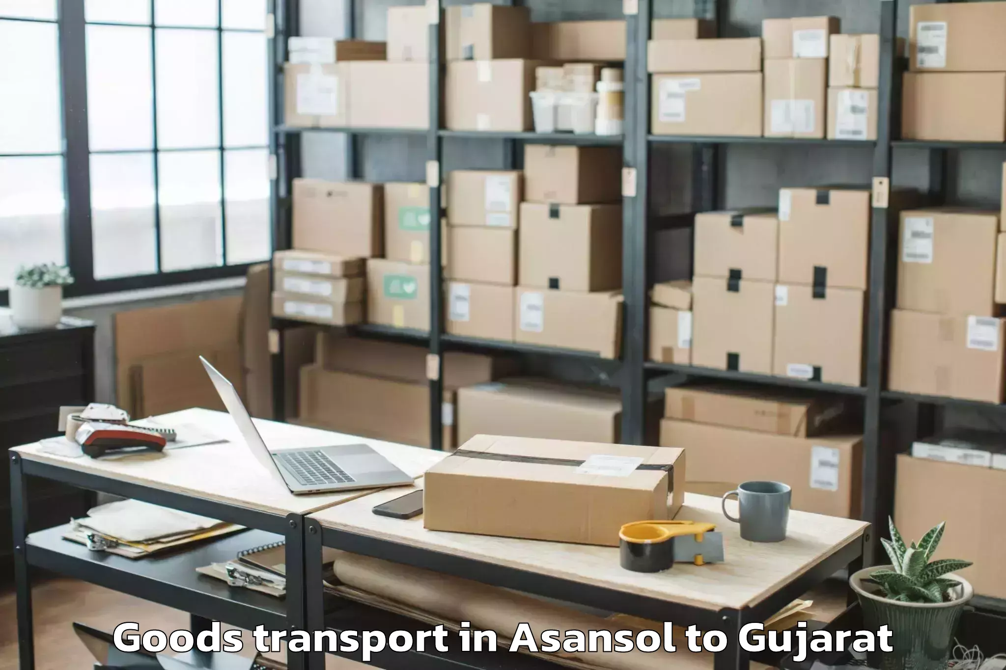 Trusted Asansol to Mehsana Goods Transport